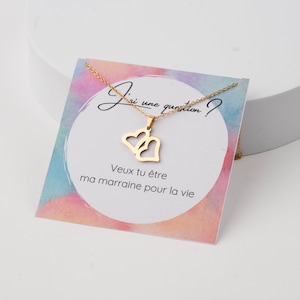Necklace Godmother Do you want to become my Godmother? Birth Announcement Necklace, Sponsor Request Necklace