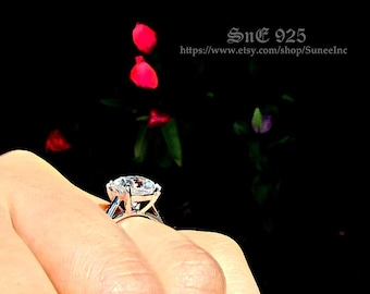 3ct Moissanite Cushion Cut Bridal Wedding Engagement Ring Diamond Simulated 925 Sterling Silver Anniversary Ring SKU:00213M