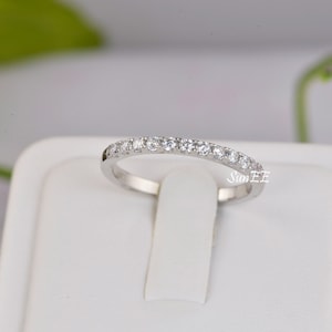 0.22ct Half Eternity Bridal Band Diamond Simulated 925 Sterling Silver Anniversary Rings
