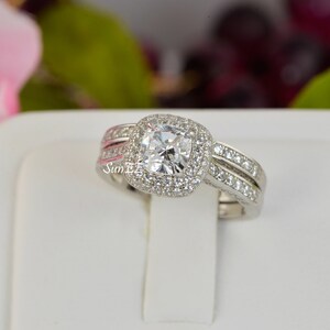 3.4ct Princess Cut Wedding Ring Set Engagement Ring Wedding 3.4ct Princess Cut Wedding Ring Set Engagement Ring Wedding