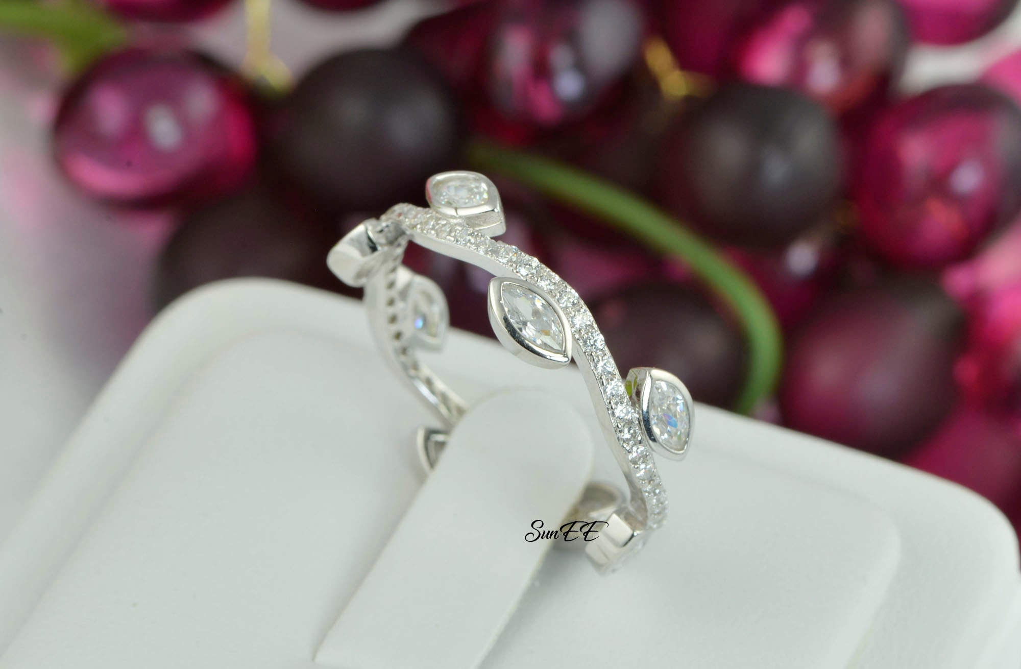 Marquis Brilliant Band Stack Promise Ring Diamond Simulated | Etsy