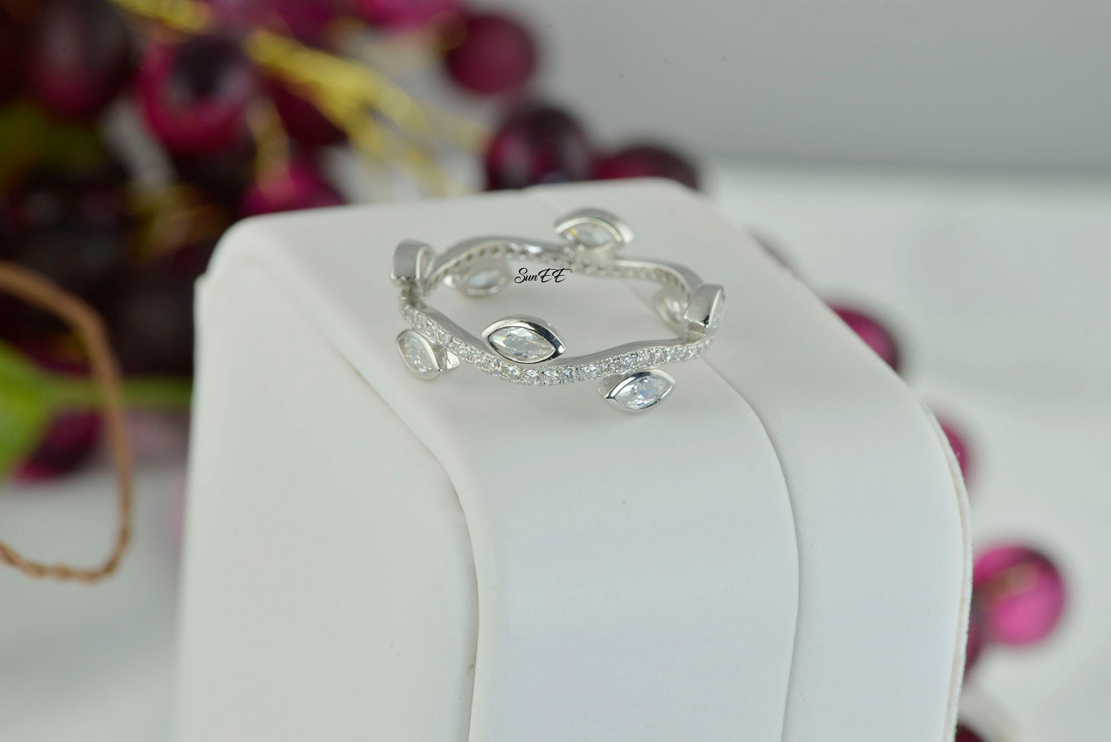 Marquis Brilliant Band Stack Promise Ring Diamond Simulated - Etsy