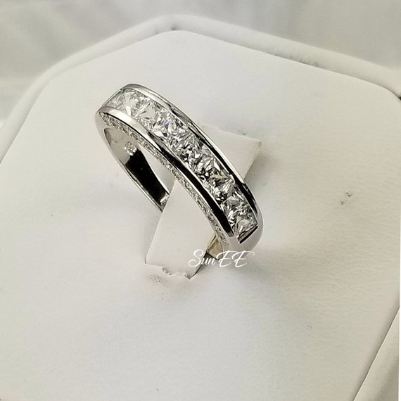 1.66ct Princess Cut Bridal Wedding Band Engagement Ring - Etsy