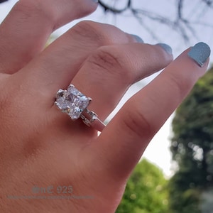 2.7ct Princess Cut Engagement Ring Set Bridal Ring Diamond Simulated 925 Sterling Wedding Ring Set SKU:00169
