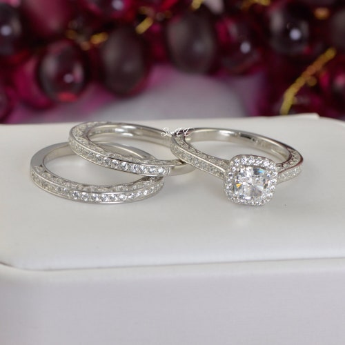 4.35ct Halo Cushion Cut Bridal Wedding Engagement Ring Diamond - Etsy