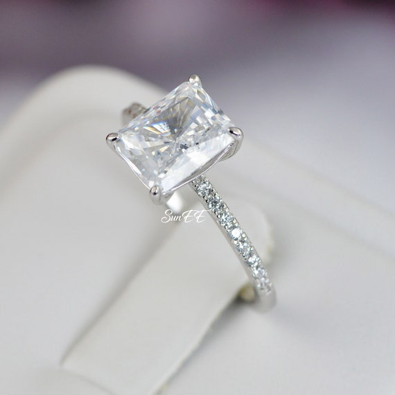 3.0ct Radiant Cut Bridal Wedding Engagement Ring Diamond | Etsy