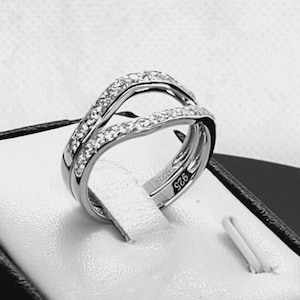 1ct Brilliant Cut Bridal Curve Wedding Band Engagement Ring Diamond Simulated 925 Sterling Silver Anniversary Ring SKU:00222