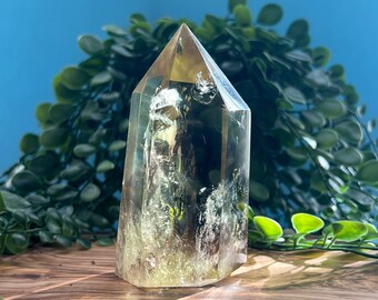 Citrine Point, 4&quot; Tall (Chunky!), 9.9 oz.