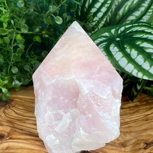 Aura Rose Quartz Point, 3.25&quot; Tall, 12.1 oz.