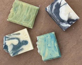 Handmade Vegan Soap: Mica & Charcoal Swirls, Scented