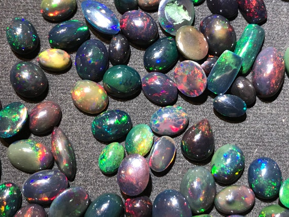 Black Opal From Ethiopia Individuals Cabochons Cut and | Etsy