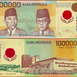 1999 Indonesia 100&#39;000 Rupiah banknotes – circulated notes - used but in perfect condition – shipped directly from Indonesia
