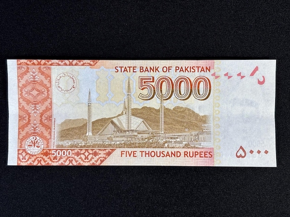 パキスタン5000ルピー紙幣：未流通の収集用通貨 - Etsy 日本