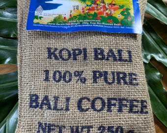 Bali Kaffeebohnen - Medium Fine Grind und Bohnen: Frisch geröstete Kopi, 250g Stofftasche