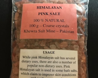 Sale rosa dell'Himalaya: cristalli naturali grossolani (100 g)