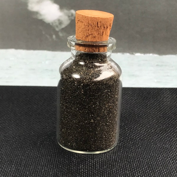 KRAKATAU - volcanic black sand - from very active Krakatau volcano - Java-Sumatra Indonesia - natural - no treatment amazing specimen - 15 g