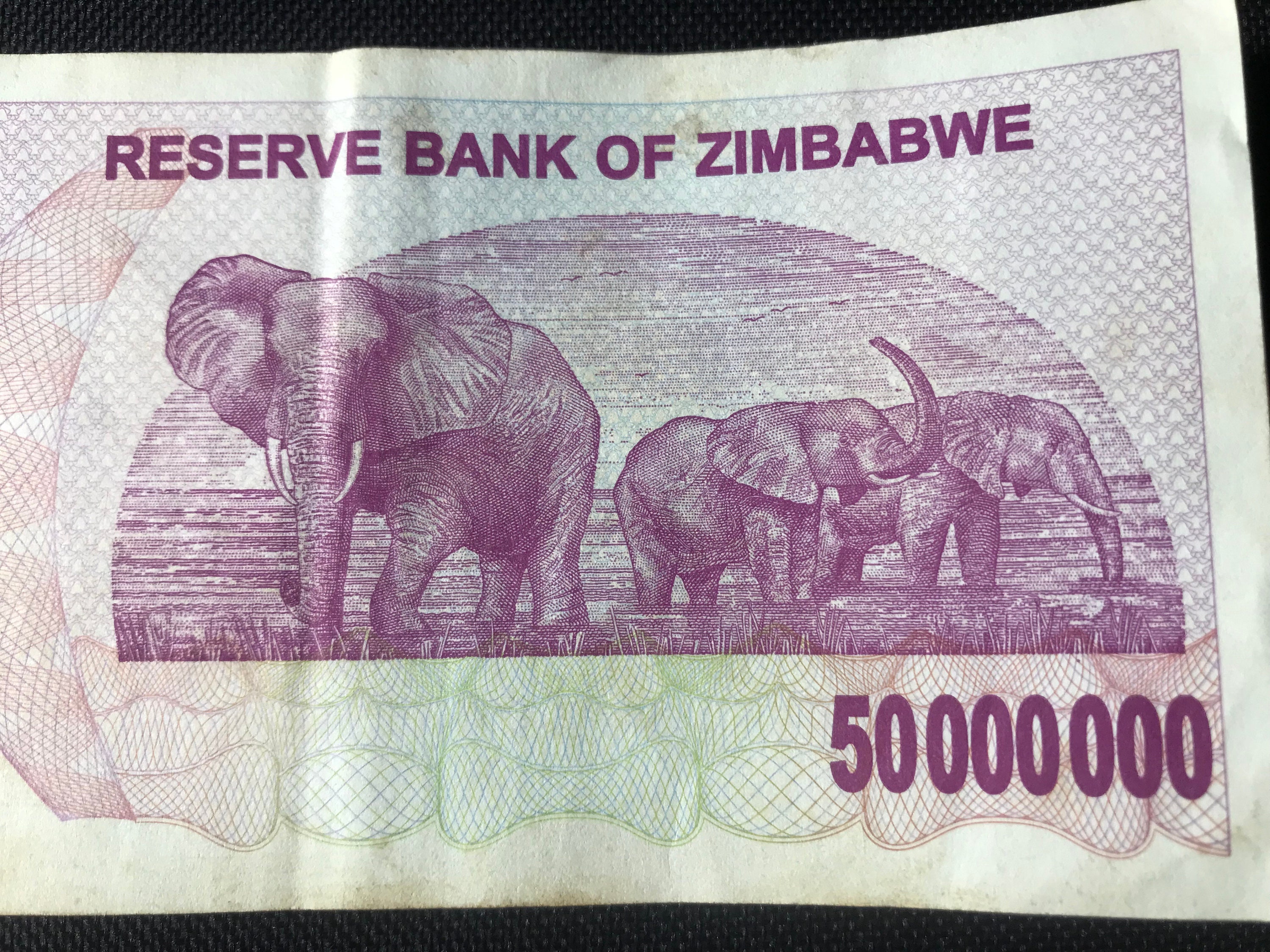 ヴィンテージジンバブエ5000万ドル紙幣：希少コレクターズノート
