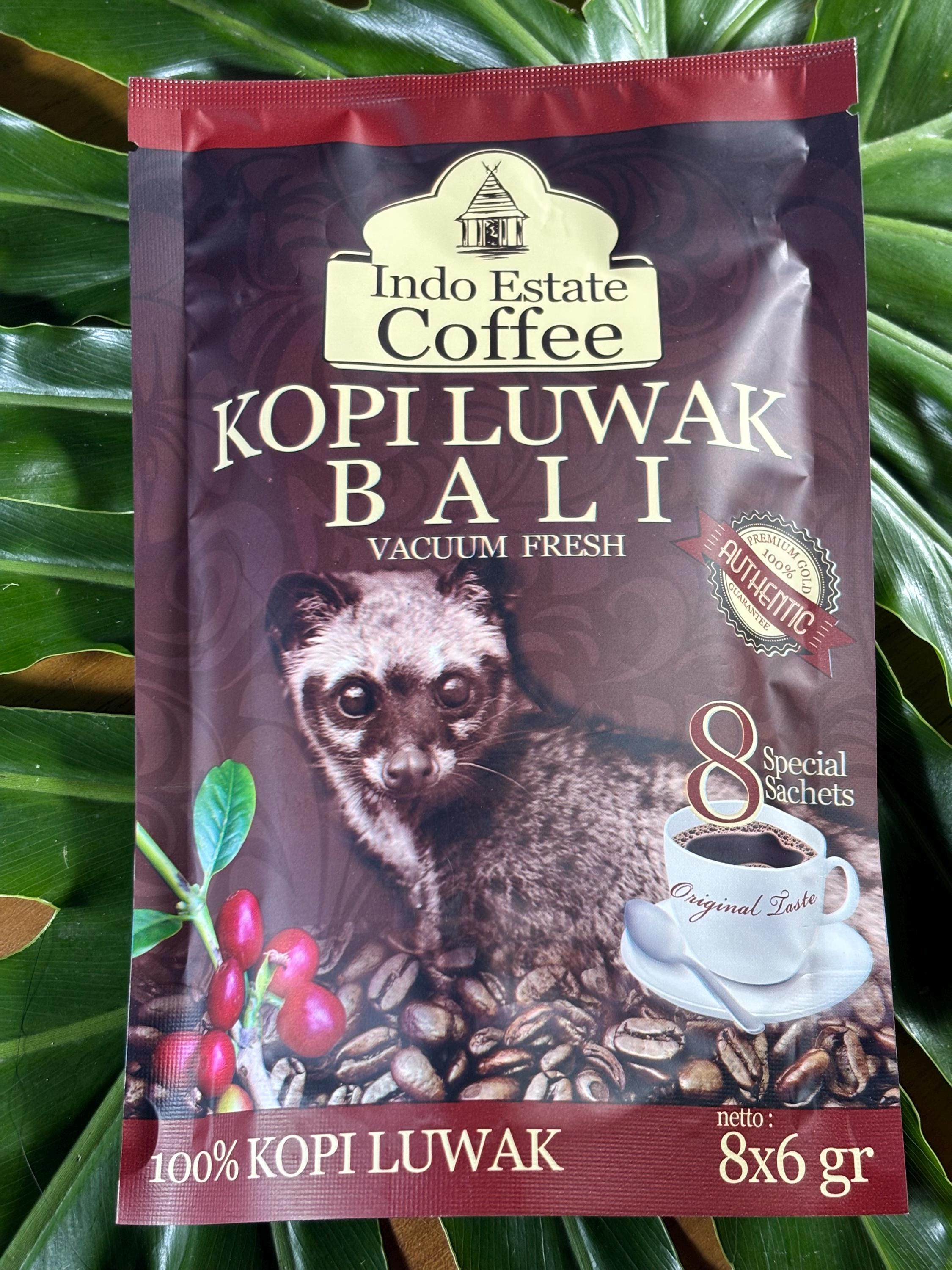 LUWAK Coffee - Premium Gold Powder Coffee - 8 X 6 G Bags - Luwak