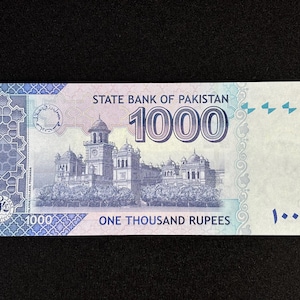 New PAKISTAN 1000 Rupees bank note - UNC - in circulation but not used - shipped directly from Islamabad - Pakistan - collectors bank note