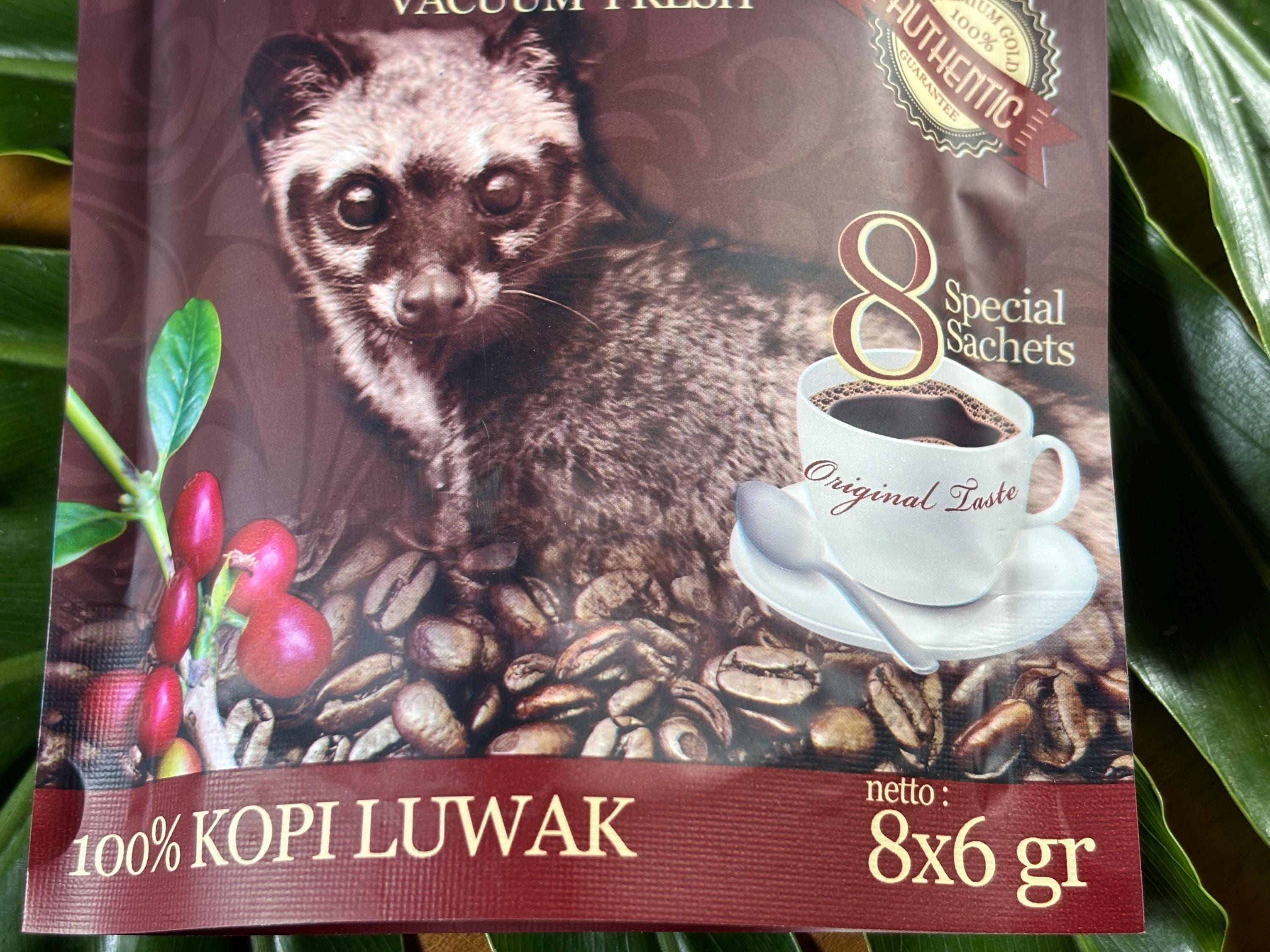 Café LUWAK - Café em pó premium dourado - 8 sachês de 6 g - Café