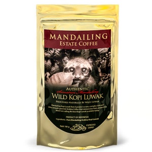100% pure LUWAK coffee from Sumatra Indonesia - Mandailing Estate Coffee Indonesia - original sealed bag - coffee beans - genuine 100 g net