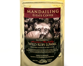 Sumatra Mandailing Kopi Luwak: Indonesian Estate Coffee (100g)