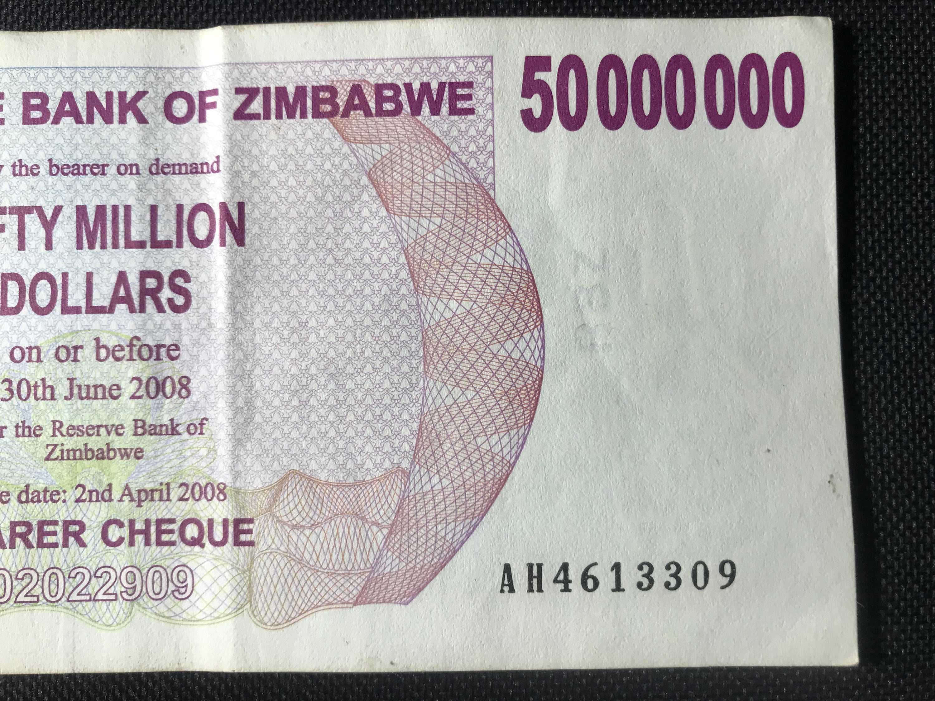 未使用 2004年 希少レア ジンバブエドル 1万ドルトラベラーズチェック ヴィンテージジンバブエ5000万ドル紙幣：希少コレクターズノート