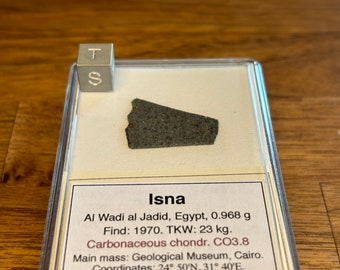 Meteorite ISNA - Carbonaceous Chondrite C03.8 - found 1970 in Egypt - rare meteorite - TKW 23 kg - part slice - 0.968 g