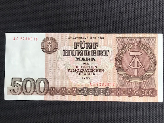 DDR - German Democratic Republic - 500 Mark 1985 Uncirculated UNC - Paper Money - Vintage Banknote Old Collection Paper Money free shipping