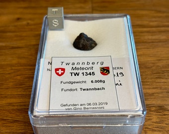 Meteorite TWANNBERG - TW no. 1345 - Iron IIG - found 2018 on Mont Sujet Switzerland - individual - 6.008 g