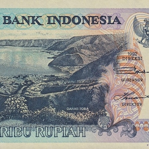Indonesia 1&#39;000 Rupiah IDR - 1992 - vintage – circulated bank note - Lima Ribu Rupiah very good condition – shipped directly from Indonesia