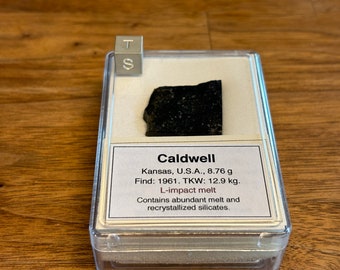 Meteorite CALDWELL - L-impact melt - found 1961 in Kansas - USA-  TKW 12.9 kg - very nice part slice - 8.76 g