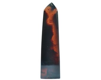 Blauer Bernstein Obelisk: Sumatra Indonesien, poliert Specimen, 24,2g