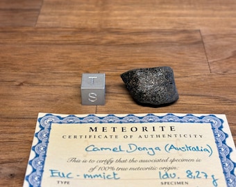 Meteorite CAMEL DONGA - Eucrite-mmict - found 1984 in Australia - 100 % crusted fresh individual - partly glossy - 8.27 g