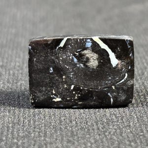 Petrified Fossilized Palm Root Cabochon - Natural - Java - Indonesia - amazing - both sides mirror polished - black colored - 4.2 g