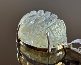 Buy Libyan Desert Glass Scarab Necklace: Sterling Silver With