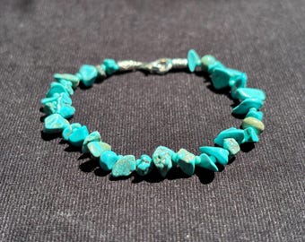 Natural Turquoise Arm Bracelet - polished - small tumbled stones - jewelry - 7.7 g