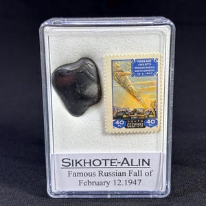 SIKHOTE ALIN - iron meteorite - amazing bullet - iron IIAB - collectors box and original stamp - famous fall 1947 - weight 20 g