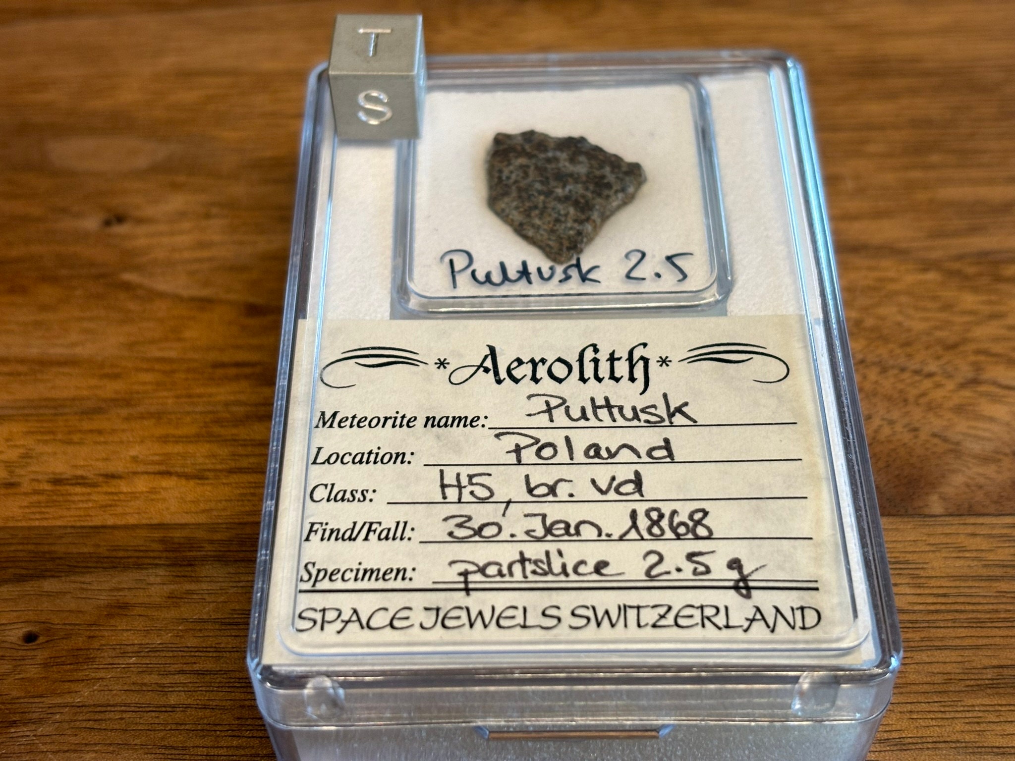 Pultusk Meteorite Slice: H5 Chondrite from Poland, 1868 (2.5g)