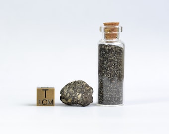 Mount Bromo Volcanic Black Sand & Lava Rock Sample - set of 2 items
