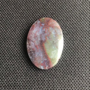 MOSS Agate Indonesia Cabochon scenic landscape Agate - Natural - hand made - amazing specimen - multiple colors - mirror polished - 6.4 g