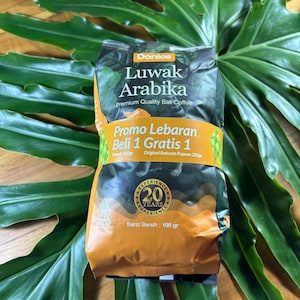 LUWAK coffee - Luwak Arabica powder coffee - 100 g - Premium Quality - plus 1 free 200 g Original Robusta Papuan coffee bag - 300 g net