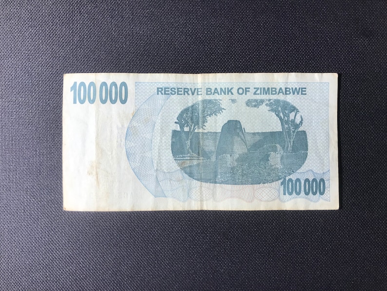Vintage Zimbabwe 100,000 Dollar Banknote: Rare Circulated Collectors ...