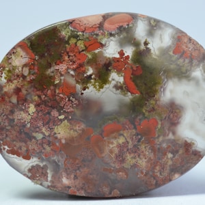 MOSS Agate Indonesia Cabochon - Natural - amazing specimen - multiple colors - mirror polished all sides - amazing - 4.4 g