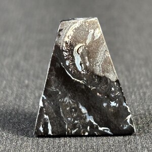 Petrified Fossilized Palm Root Cabochon - Natural - Java - Indonesia - amazing - both sides mirror polished - black colored - 3.4 g