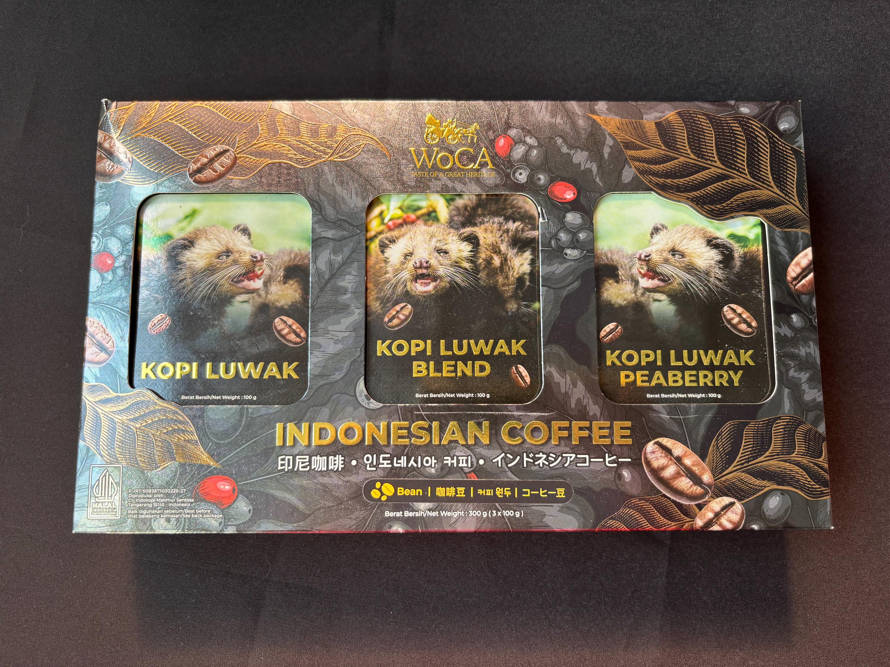Wild Kopi Luwak Coffee Beans: Bali Indonesia, Medium Dark Roast