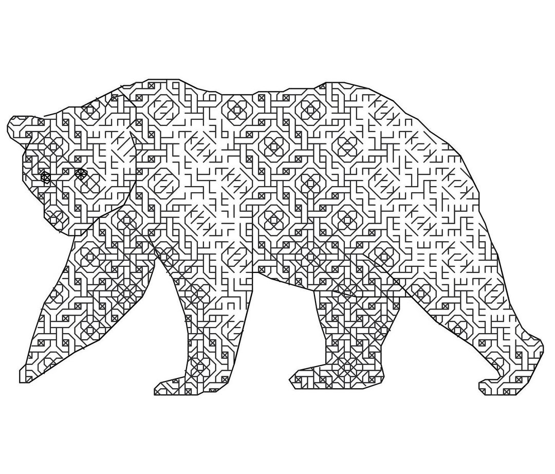 Bear - Blackwork Pattern (digital Download - PDF) - Etsy
