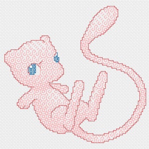 Mew - Blackwork Pattern (Digital Download - PDF)