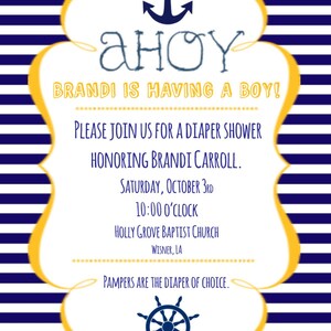 Ahoy, Baby Shower Invitation