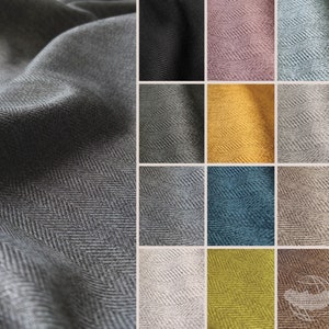 Stoff Meterware Fischgrat | einfarbig - schwarz silber grau taupe anthrazit blau grün gold lila  | Material für Bekleidung & Heimtextilien